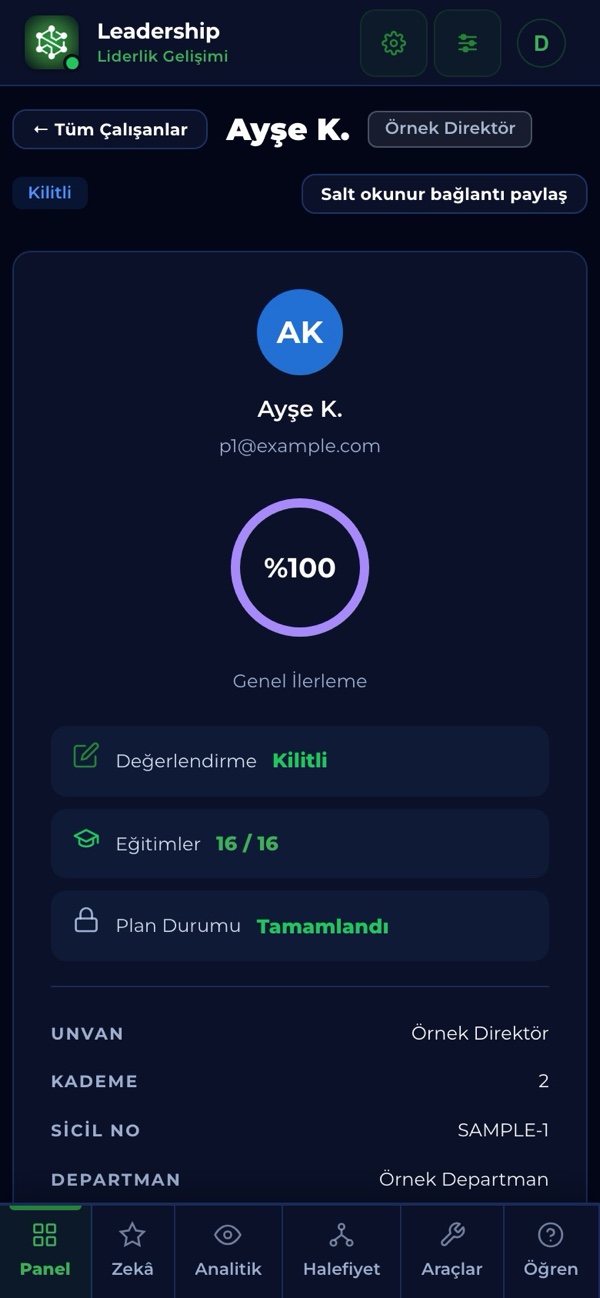 Leadership by STRASYS on a phone: Çalışan profili